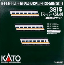 KATO N Gauge 381 Serie Super Kuroshio Set Treno Aggiuntivo 3 Auto Modello Giappone Nuovo