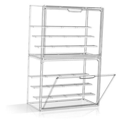 Acrylic Display Case for Collectibles 2 Pack 4 Layer Adjustable XL- 2 Pack