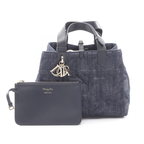 Dior Toujours Medium Graphic Cannage Denim Color Navy Blue Tote Bag Women 99