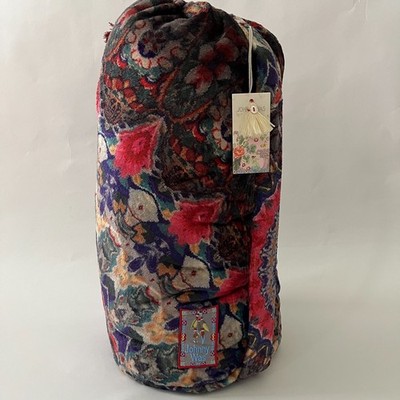 Johnny Was Laurel Canyon Cozy Reversible Blanket Travel Bag 75x68 Patchwork Boho