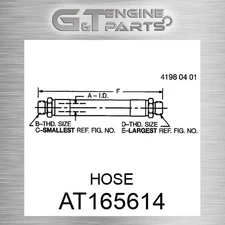 AT165614 HOSE fits JOHN DEERE (Surplus Open Box)