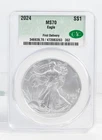 2024 American Silver Eagle CAC MS70 1 Oz., .999 - First Delivery $1