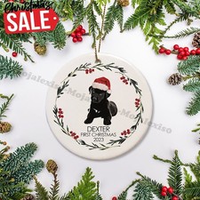 Black Lab Puppy Christmas Ornament, Personalized Dog Ornament, Black Labrador...