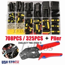 708Pcs Car Automotive Waterproof Electrical Wire Connector Plug 1-6 Pin Kit Set