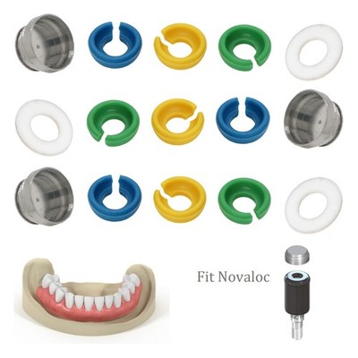 US Dental Retention Insert Cap PEEK Cap Matrix Titanium Housing Caps For Novaloc
