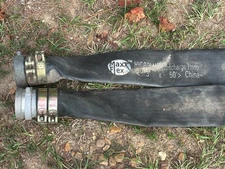 3" x 50 Foot Blue PVC Lay Flat Water Pump Discharge Hose With Pin Lugs