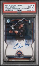 2023 Bowman Draft Colin Houck Chrome Auto 1st Bowman PSA 10 Gem Mint Mets