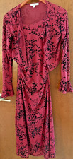 RIHOAS Wine Red Dress w-Black Floral - Women's S