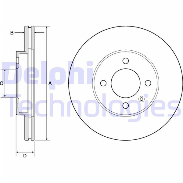 2X Delphi Bremsscheiben Vorne 256Mm BelÜFtet Passend FÜR Seat Arosa Cordoba-image