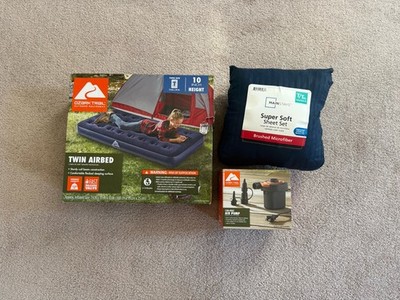 Ozark Trail Twin Air Bed 10'' Height Blue Vinyl Fast Release Valve Adults