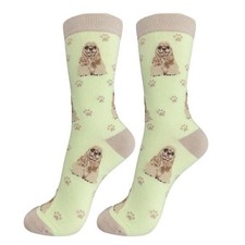 14.00In Cocker Spaniel Happy Tails Sock, Cotton, Premium Quality 800Fb78