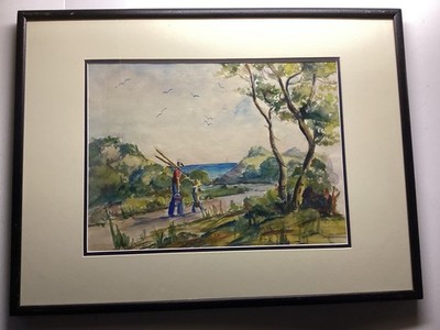 Rosa Travares Silva Massachusetts Watercolor ''Going Fishing Cape Cod''