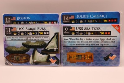 WizKids Pirates Lot of 4 Ships USS AAron Burr USS Sea Tiger Julius Caesar Boston