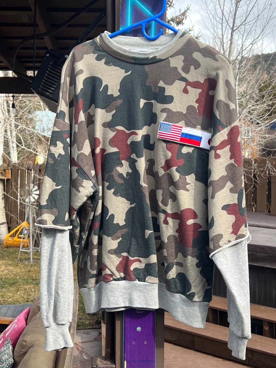 Gosha Rubchinskiy Double Sleeve Camo Flag Sweatshirt Mens XL | eBay