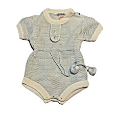Lot of Vintage Knit Baby Infant Blue Clothes 1960  s 0-6 Months, 57 years old