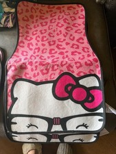 Hanchen Hello Kitty Car Seat Mats Set Pink Leopard Glasses