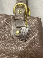 Coach Brown Pebbled Leather Soho Shoulder Bag handcrafted Vietnam H0860-F11844