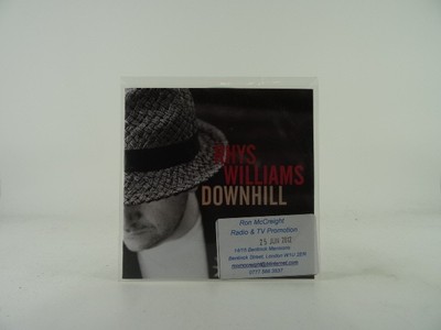 RHYS WILLIAMS DOWNHILL (C78) 1 Track Promo CD Single along with Picture Sleeve R