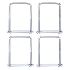 4Pcs Leaf Spring Clamp Set 3-15/16" Length 2.4" Width M6 Square U-Bolts for Lock