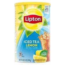 Lipton Lemon Iced Tea Mix, Caffeinated, Black Tea, 28 Quarts