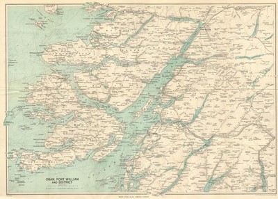 OBAN & FORT WILLIAM. Mull Loch Linnhe. Scottish Highlands. WARD LOCK 1952 map