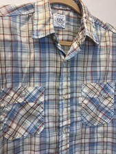 VINTAGE LEVIS OLYMPIC GAMES USA 1980 PLAID WHITE TAB BUTTON DOWN SHIRT M