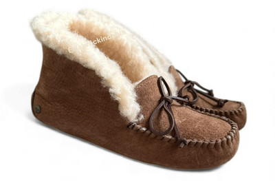NEW WOMENS UGG ALENA CHESTNUT MOCCASIN SLIPPERS SIZE 5