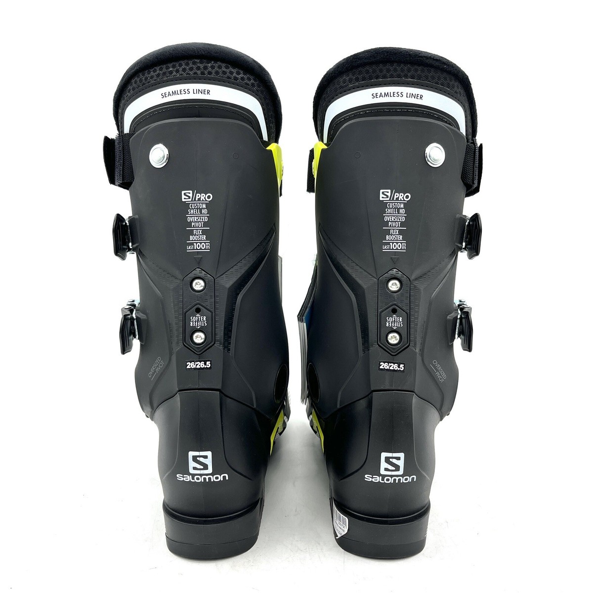 Salomon S Pro X90 Black Yellow Downhill Ski Boots Men's Size 26