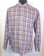 Sand Men's Size 44 Multi-Colored Checkered Long Sleeve Shirt BBBB 