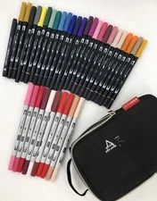 LOT OF 36 Tombow ABT Pro water & alcohol based Dual Tip Makers Plus Lettering