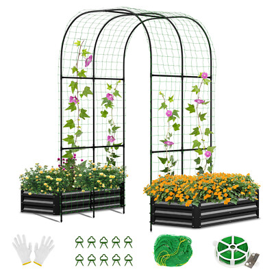 NAIZEA 3 in 1 Outdoor Planter Garden Box for Climbing Plants Flowers Vegetables