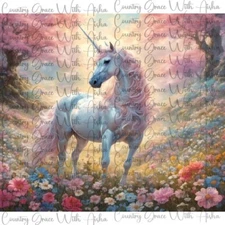 20oz Skinny Tumbler Wrap Sublimation Transfer Unicorn Floral Ready To Press