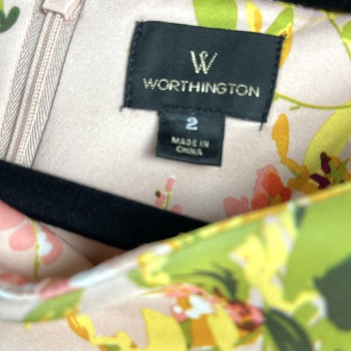 Women’s worthington light pink floral dress size 2 - Picture 5 of 8