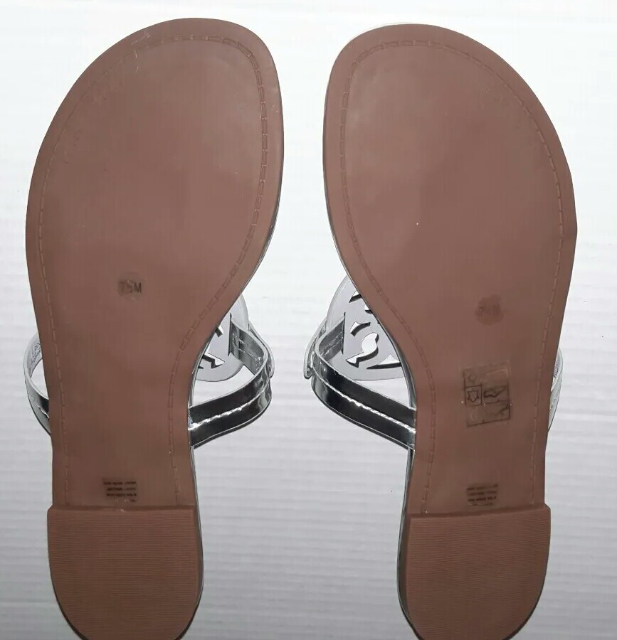 TORY BURCH MILLER SANDAL FLIP FLOP SILVER PATENT LEATHER