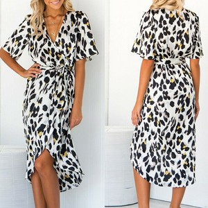 Fashion-Women-Leopard-V-Neck-Lace-Up-Wrap-Dress-Ladies-Evening-Party-Midi-Dress