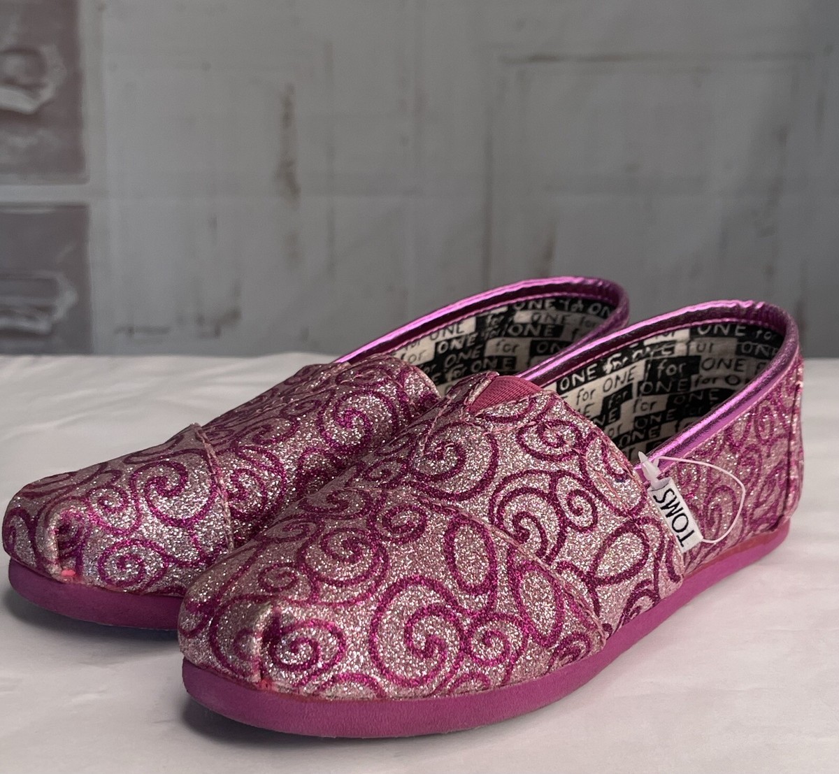 Alpargata Toms Toms Pink Glitter Shoes Toms Classic Alpargata