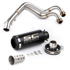 For Yamaha YZF-R7 MT-07 FZ07 Exhaust System Black Muffler Tips Front Header Pipe