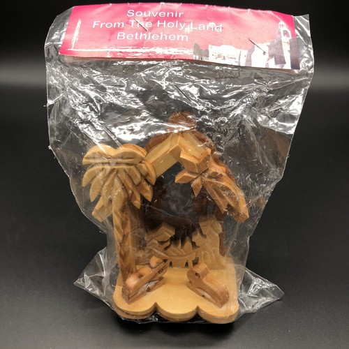 Olivenholz Krippe Weihnachten Mini Szene Set handgeschnitzt Heiliges Land 4 Zoll hoch - Bild 2 von 7