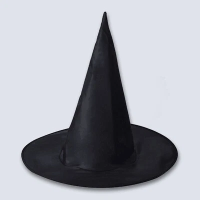 VENLOT 38cm Adult Children Kids Black Witch Hat Halloween Witches Fancy Dress Costume
