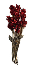 1 Dozen Red Roses Lapel Pin Back Brooch Fashion Gold Tone DM 97