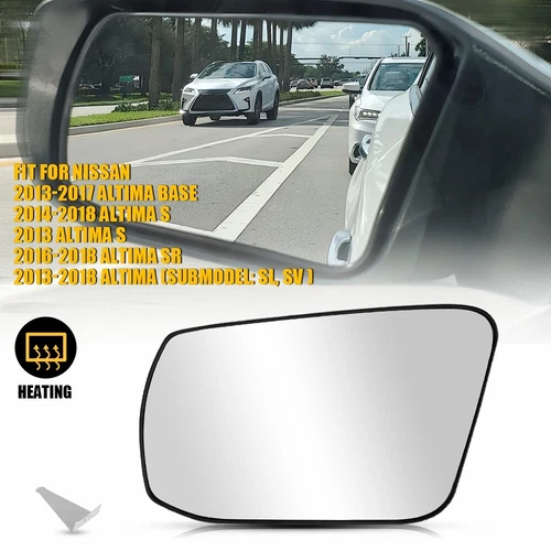 Mirror Glass For Nissan 2013-2018 Altima Sedan with Backing Plate Driver Side