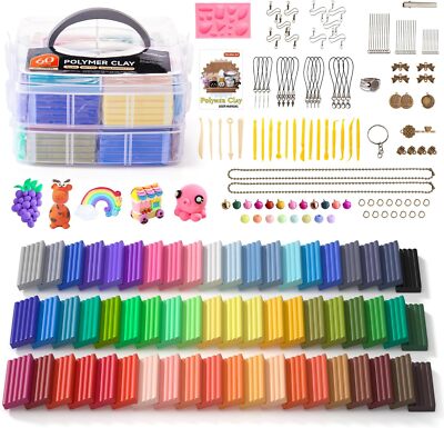 Shuttle Art Polymer Clay, 60 Colors Oven Bake Modeling 60 