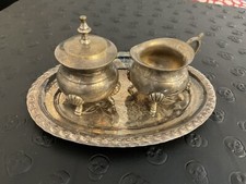 Vintage Silver Plated Sugar And Creamer Set with Tray