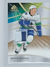 2019-20 UD SP Game Used Brock Boeser Premium Patch Gold 3/25 Vancouver Canucks