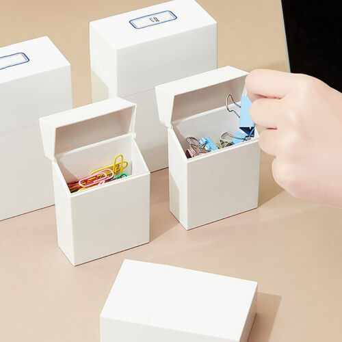 Flip Lid Desktop Storage Box White Mini Idol Photo Card Orangizer Small Boxes - Bild 1 von 12