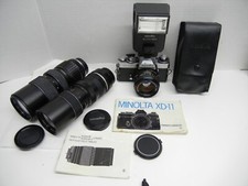 Minolta XD-11 35mm film SLR with Minolta MD Rokkor-X 50mm f/1.4 lens Lot