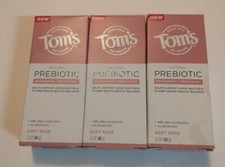3X TOMS OF MAINE NATURAL PREBIOTIC DEODORANT SOFT ROSE 2.1oz/60g
