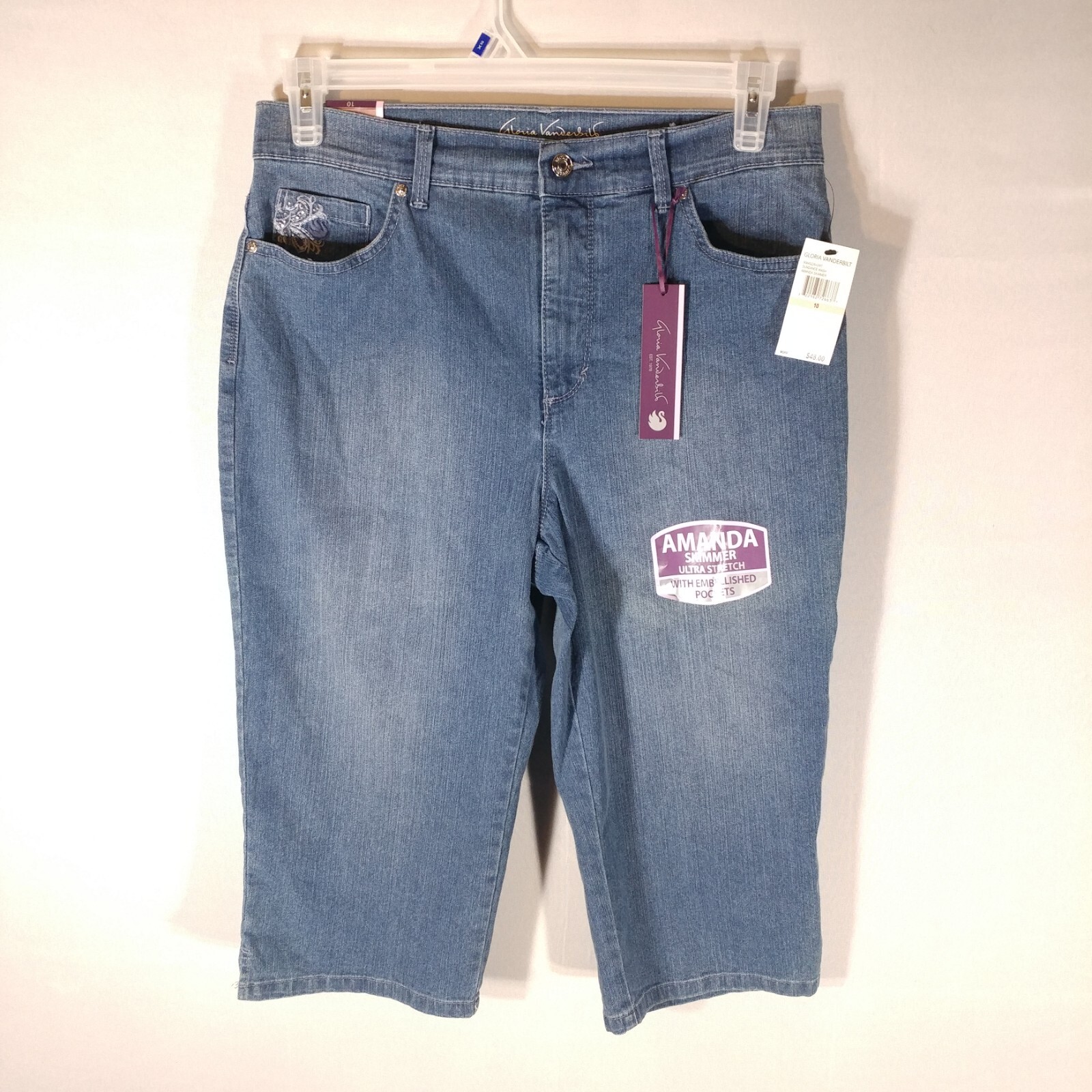 Gloria Vanderbilt Womans 10 Amanda Skimmer Denim Capri Pant eBay