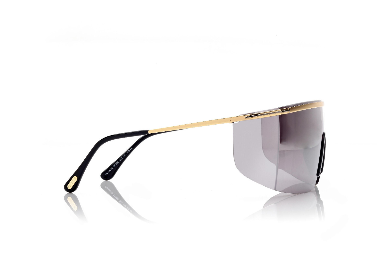TOM FORD Shield Sunglasses PAVLOS-02 FT0980 30C Gold / Grey Mirror 150mm image 3