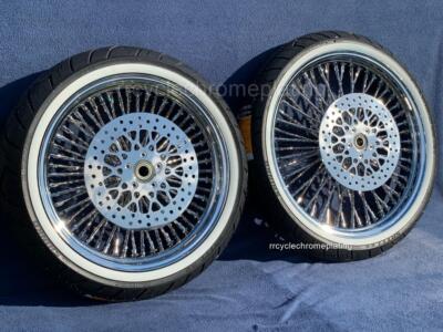 DNA Mammoth 52 Diamond Spoke Wheels 3 Rotor Tire Harley Touring 09